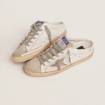 Golden Goose Super-Star Sabot with a platinum glitter star and suede tongue(Women's) - Image 3