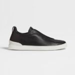 Zegna Triple Stitch leather sneakers BLACK SECONDSKIN TRIPLE STITCH - Image 2