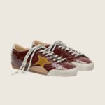 Golden Goose True-Star in burgundy naplak with suede star and silver nappa heel tab (Women's) - Image 4