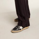 Golden Goose Ball Star in glitter with leather star and metallic leather heel tab(Women's) - Image 6