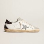Golden Goose Super-Star with silver star and brown glitter heel tab(Women's) - Image 2