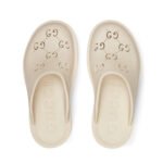 Gucci Platform Perforated G Sandal 'White Rubber' - Image 3