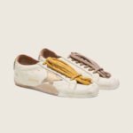 Golden Goose True-Star in white nappa leather with gold star and beige suede heel tab(Women's) - Image 3