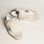 Golden Goose Super-Star with silver star and brown glitter heel tab(Women's) - Image 3