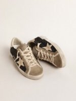 Golden Goose in black glitter with cream star and suede inserts(Women's) - Image 3