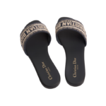 Dway Slide Deep Blue Embroidered Cotton - Image 4