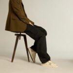 Golden Goose Stardan in ecru nappa leather with gold glitter star and heel tab(Women's) - Image 6