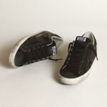 Golden Goose Super-Star in black nappa with black star and glitter heel tab(Women's) - Image 3