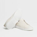 ZEGNA WHITE DEERSKIN TRIPLE STITCH™ SNEAKERS White - Image 5