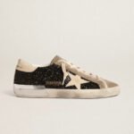 Golden Goose in black glitter with cream star and suede inserts(Women's) - Image 2