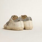 Golden Goose Super-Star Old School with silver glitter star and ice-gray suede tongue(Women's) - Image 5