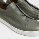 ZEGNA LIGHT ARMY GREEN TRIPLE STITCH™ SECONDSKIN SNEAKERS - Image 6
