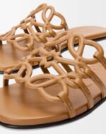 Loewe Petal Anagram leather slides 'Camel' - Image 5