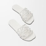 Loewe Petal Anagram leather slides 'All white' - Image 3