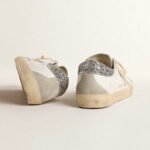 Golden Goose Super-Star with gray star and silver glitter heel tab(Women's) - Image 5
