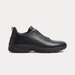 Zegna - Triple Stitch Monte Grained Calf Leather Black Slip On Sneakers - Image 2