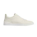 ZEGNA WHITE DEERSKIN TRIPLE STITCH™ SNEAKERS White