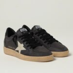 Golden Goose Ball Star in glitter with leather star and metallic leather heel tab Dark Grey Sand(Men) - Image 3