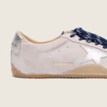 Golden Goos True-Star in pastel pink suede with silver star and heel tab(Women's) - Image 7