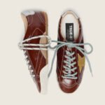 Golden Goose True-Star in burgundy naplak with suede star and silver nappa heel tab (Women's) - Image 6