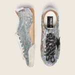 Golden Goose True-Star in silver sequins with black star and silver leather heel tab(Women's) - Image 4