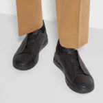 ZEGNA BLACK DEERSKIN TRIPLE STITCH™ SNEAKERS Black - Image 8