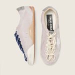 Golden Goos True-Star in pastel pink suede with silver star and heel tab(Women's) - Image 4