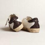 Golden Goose Super-Star with silver star and brown glitter heel tab(Women's) - Image 5