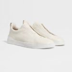 ZEGNA WHITE DEERSKIN TRIPLE STITCH™ SNEAKERS White - Image 3