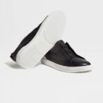 Zegna Triple Stitch leather sneakers BLACK SECONDSKIN TRIPLE STITCH - Image 6