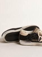 Golden Goose in black glitter with cream star and suede inserts(Women's) - Image 4