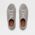 ZEGNA GREY MÉLANGE SUEDE TRIPLE STITCH™ SNEAKERS - Image 4