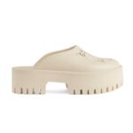 Gucci Platform Perforated G Sandal 'White Rubber'