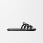 Loewe Petal Anagram leather slides 'All Black' - Image 2