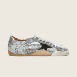 Golden Goose True-Star in silver sequins with black star and silver leather heel tab(Women's) - Image 2