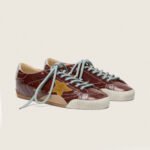 Golden Goose True-Star in burgundy naplak with suede star and silver nappa heel tab (Women's) - Image 5