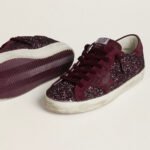 Golden Goose Super-Star LTD in cherry glitter with cherry suede star(Women's) - Image 4