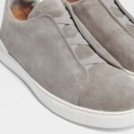 ZEGNA GREY MÉLANGE SUEDE TRIPLE STITCH™ SNEAKERS - Image 5