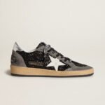 Golden Goose Ball Star in glitter with leather star and metallic leather heel tab(Women's) - Image 2