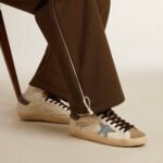 Golden Goose Super-Star in nappa leather with light blue suede star and gray leather heel tab (Men's) - Image 6