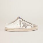 Golden Goose Super-Star Sabot with a platinum glitter star and suede tongue(Women's) - Image 2