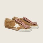 Golden Goose True-Star in tobacco-colored suede with white star and platinum heel tab(Women's) - Image 7