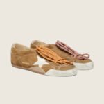 Golden Goose True-Star in tobacco-colored suede with white star and platinum heel tab(Women's) - Image 3