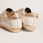 Golden Goose Super-Star with gold sparkle foxing and metal stud lettering(Women's) - Image 5