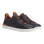 BLACK DEERSKIN TRIPLE STITCH™ SNEAKERS Black - Image 2