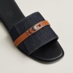 Hermès Giulia sandal 'Bleu Brut / Naturel' - Image 5