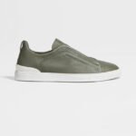 ZEGNA LIGHT ARMY GREEN TRIPLE STITCH™ SECONDSKIN SNEAKERS - Image 2