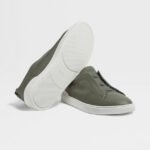 ZEGNA LIGHT ARMY GREEN TRIPLE STITCH™ SECONDSKIN SNEAKERS - Image 5