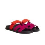 Hermès Chypre Sandals 'Rose Chapas / Orange Synthétique' - Image 2