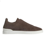 ZEGNA BROWN SUEDE TRIPLE STITCH™ SNEAKERS